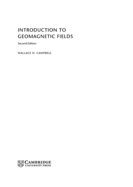 Introduction to Geomagnetic Fields