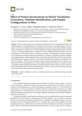 Effect of Product Involvement on Panels' Vocabulary Generation