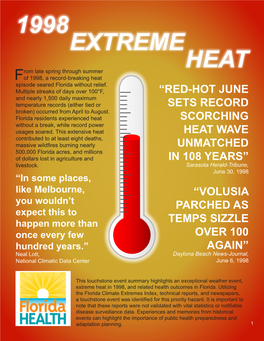 1998 Extreme Heat METEOROLOGICAL SET-UP