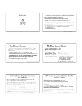 Pediatrics Rapid Strep Is Enough Modified Centor Criteria