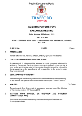 (Public Pack)Agenda Document for Executive, 25/02/2019 18:30