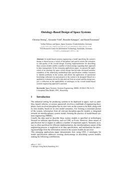 Ontology-Based Design of Space Systems