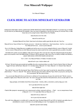Free Minecraft Wallpaper