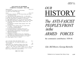 The ANTI-FASCIST PEOPLE's FRONT in the ARMED FORCES