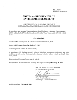 Montana Department of Environmental Quality