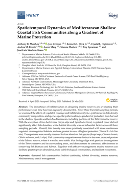 Spatiotemporal Dynamics of Mediterranean Shallow Coastal Fish Communities Along a Gradient of Marine Protection