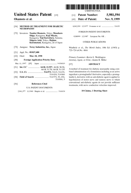 United States Patent (19) 11 Patent Number: 5,981,594 Okamoto Et Al