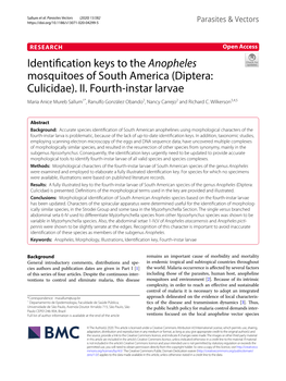 (Diptera: Culicidae). II. Fourth-Instar Larvae