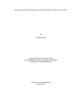 The First Red Scare in Oklahoma, 1919-1920 by Michael
