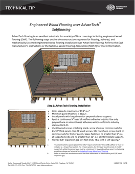 Engineered Wood Flooring Over Advantech® Subflooring