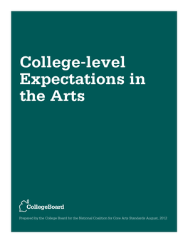 College-Level Expectations in the Arts