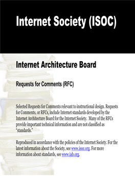 Requests for Comments (RFC)