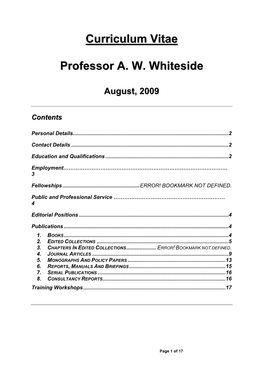 Professor Aw Whiteside