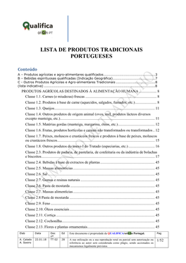 Lista De Produtos Tradicionais Portugueses