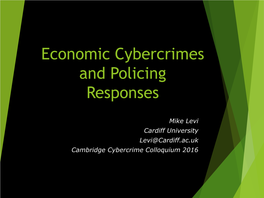 Economic Cybercrimes and Policing Responses