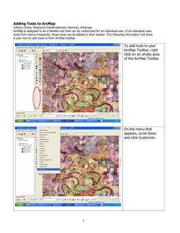 1 Adding Tools to Arcmap to Add Tools to Your Arcmap Toolbar, Right