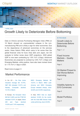 Growth Likely to Deteriorate Before Bottoming