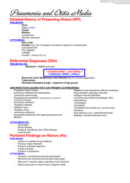 Pneumonia and Otitis Media