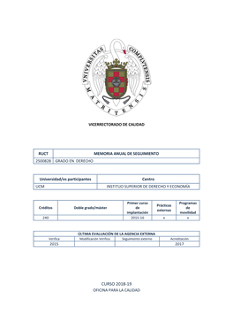 Curso 2018-19 Oficina Para La Calidad