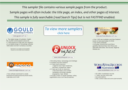 This Sampler File Contains Various Sample Pages from the Product. Sample Pages Will Often Include: the Title Page, an Index, and Other Pages of Interest