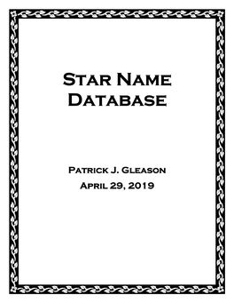 Star Name Database