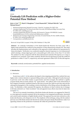 Unsteady Lift Prediction with a Higher-Order Potential Flow Method