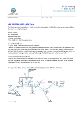 4Th GA Meeting 8 – 10 October 2019 Information Location and Hotels