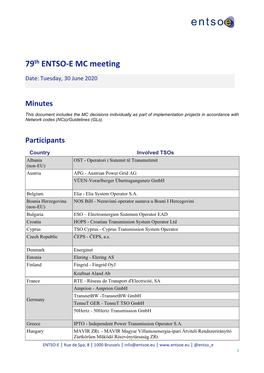 79Th ENTSO-E MC Meeting