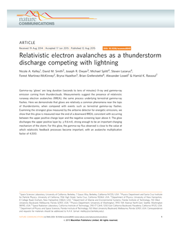 Relativistic Electron Avalanches As a Thunderstorm Discharge Competing with Lightning