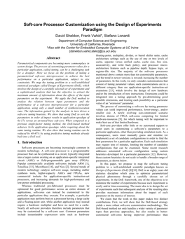 Soft-Core Processor Customization Using the Design Of