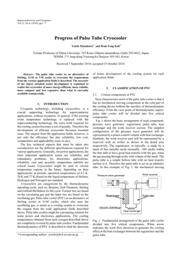 Progress of Pulse Tube Cryocooler