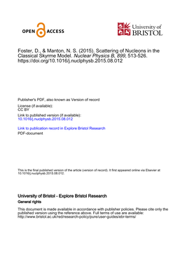 Scattering of Nucleons in the Classical Skyrme Model