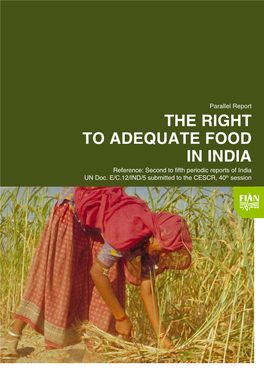 The Right to Adequate Food in India (REPORT FIAN)