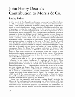 John Henry Dearle's Contribution to Morris &