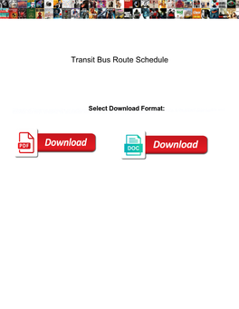 Transit Bus Route Schedule