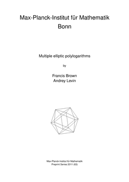 Max-Planck-Institut Für Mathematik Bonn
