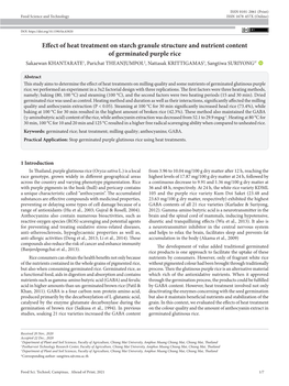 Effect of Heat Treatment on Starch Granule Structure and Nutrient Content of Germinated Purple Rice