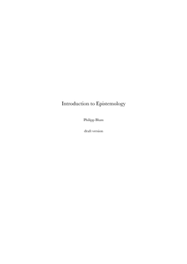 Introduction to Epistemology