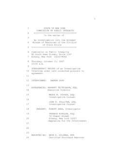 Darren Dopp Sworn Testimony Transcript