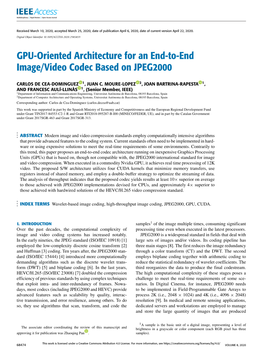 GPU-Oriented Architecture for an End-To-End Image/Video Codec Based on JPEG2000