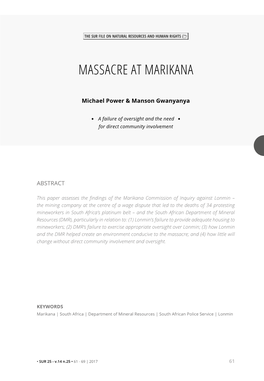 Massacre at Marikana