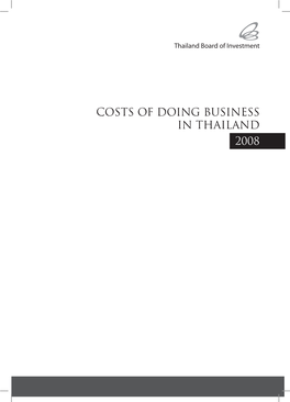 Costs of Doing Business in Thailand 2008
