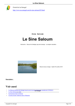 Le Sine Saloum