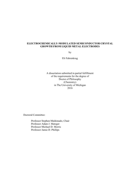 Electrochemically-Modulated Semiconductor Crystal Growth from Liquid Metal Electrodes