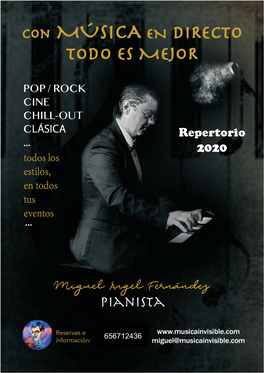 Repertorio 2020 Música De Cine Y Televisión