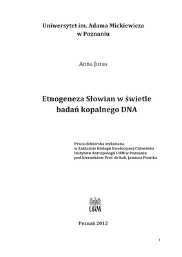 Etnogeneza Słowian W Świetle Badań Kopalnego DNA