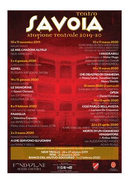 Stagione Teatrale 2019-20