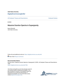 Massive Graviton Spectra in Supergravity