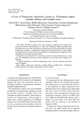 A Case of Polymycotic Septicemia Caused by Trichosporon Beigelii