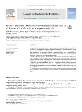 Effects of Snoezelen—Multisensory Environment on CARS Scale In